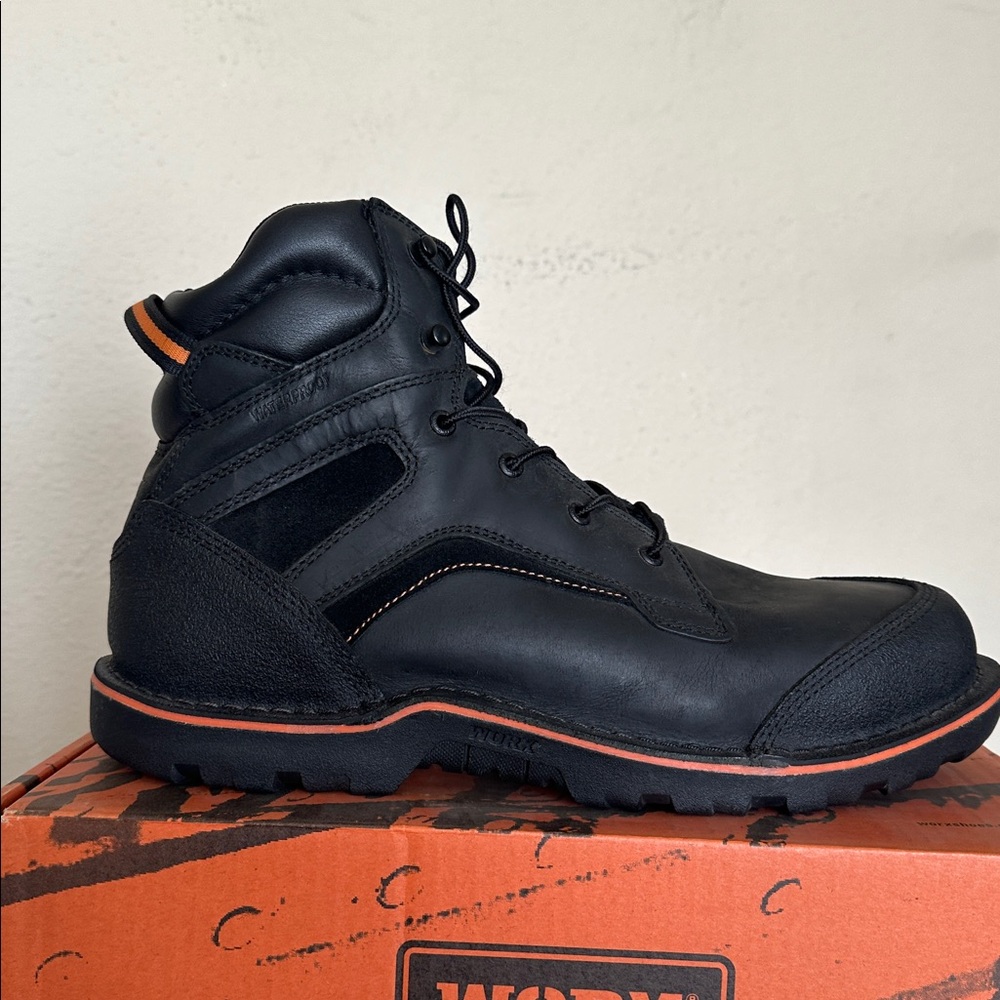 WORX Red Wing Men’s Steel Toe Work Boots Black Leather 5624 Size‎ 14